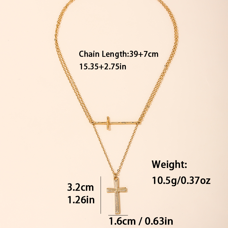 Simple Style Classic Style Artistic Cross Alloy Zinc Women's Layered Necklaces display picture 5