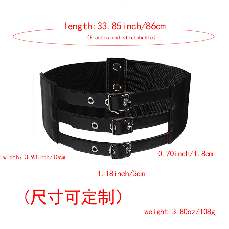 Ig Style Retro Geometric Pu Leather Alloy Elastic Band Women's Corset Belts display picture 11
