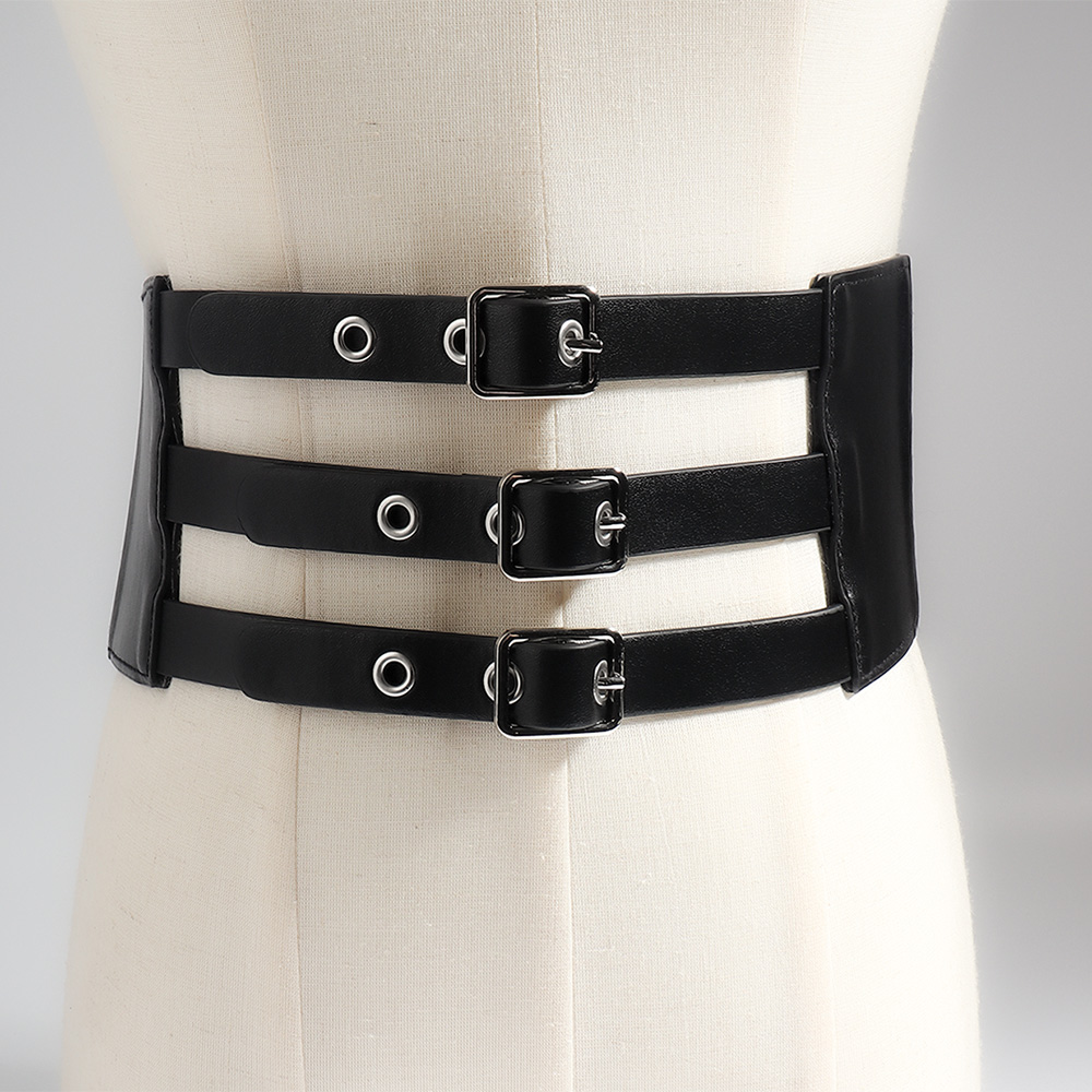 Ig Style Retro Geometric Pu Leather Alloy Elastic Band Women's Corset Belts display picture 8