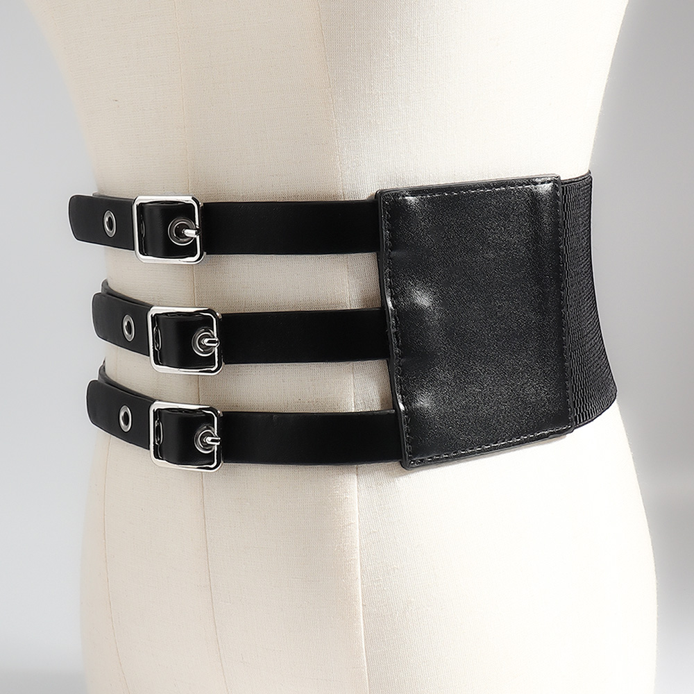 Ig Style Retro Geometric Pu Leather Alloy Elastic Band Women's Corset Belts display picture 7