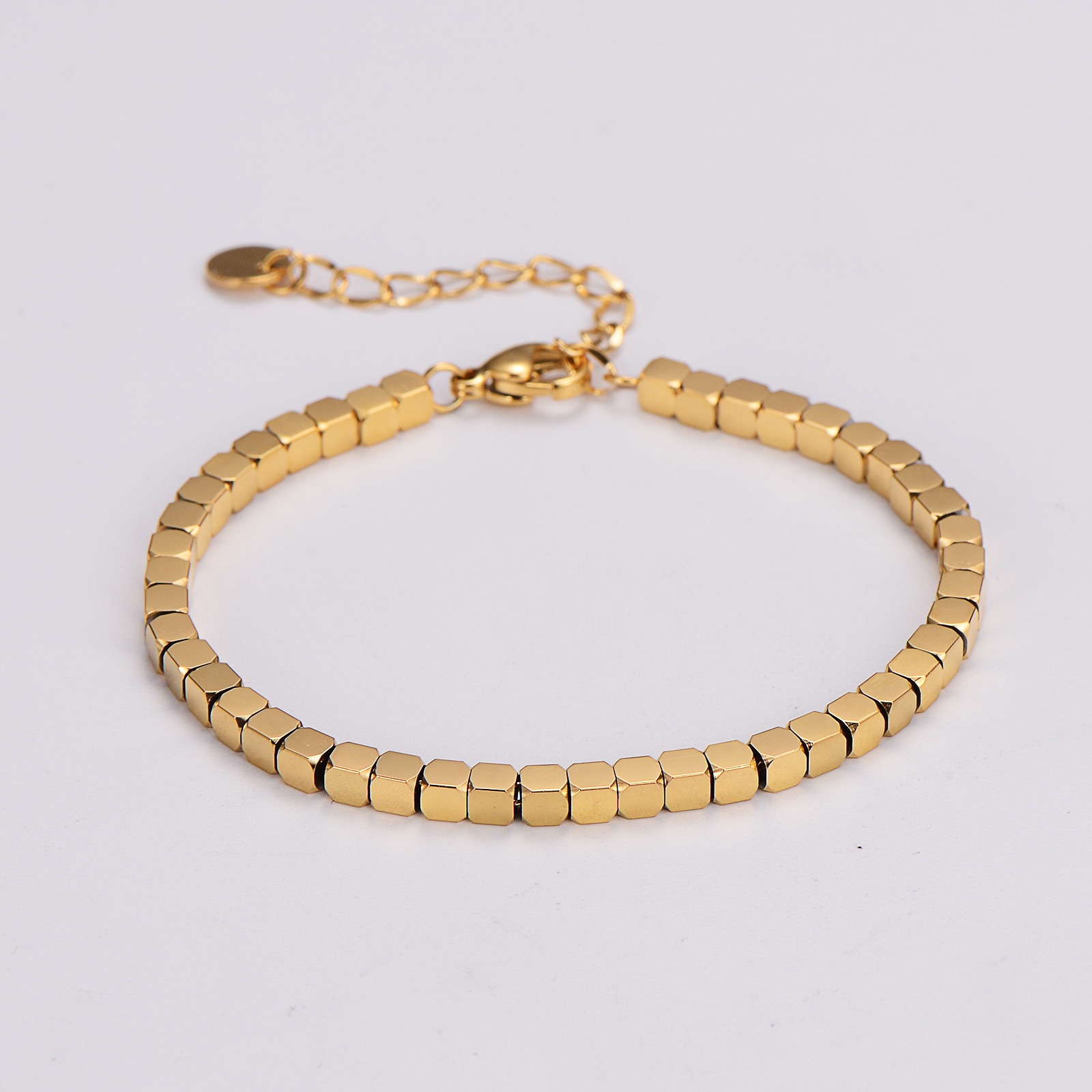 Elegant Luxurious Solid Color Stainless Steel 18K Gold Plated Rose Gold Plated Bracelets In Bulk display picture 1