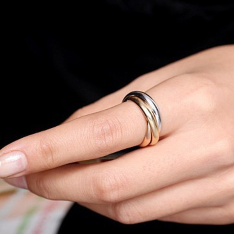 Simple Style Geometric Solid Color Titanium Steel Rings display picture 4