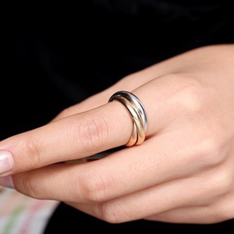 Simple Style Geometric Solid Color Titanium Steel Rings display picture 3
