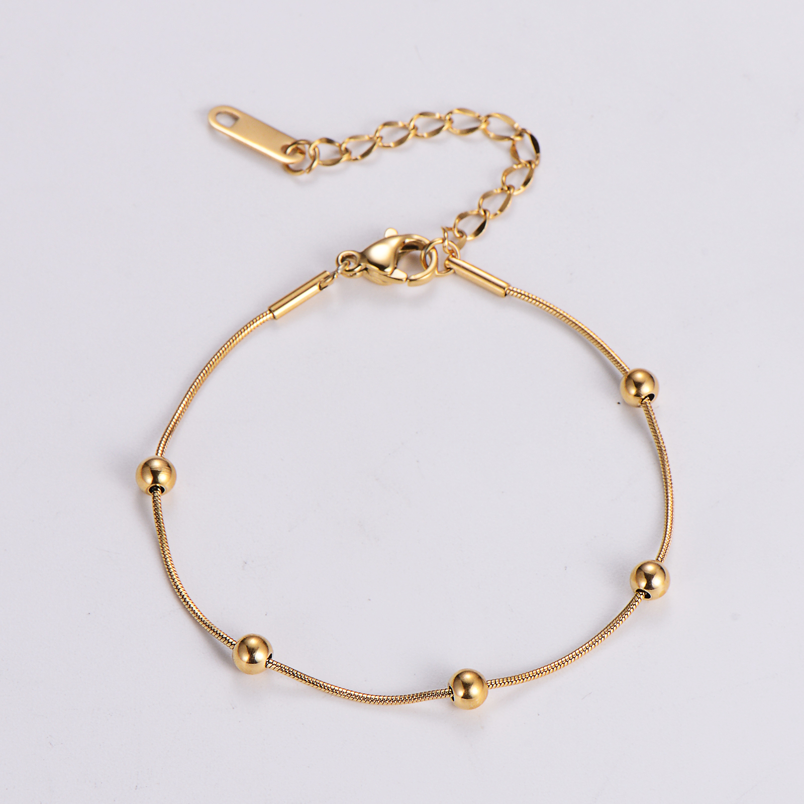 Elegant Luxurious Ball Stainless Steel 18K Gold Plated Rose Gold Plated Bracelets In Bulk display picture 1