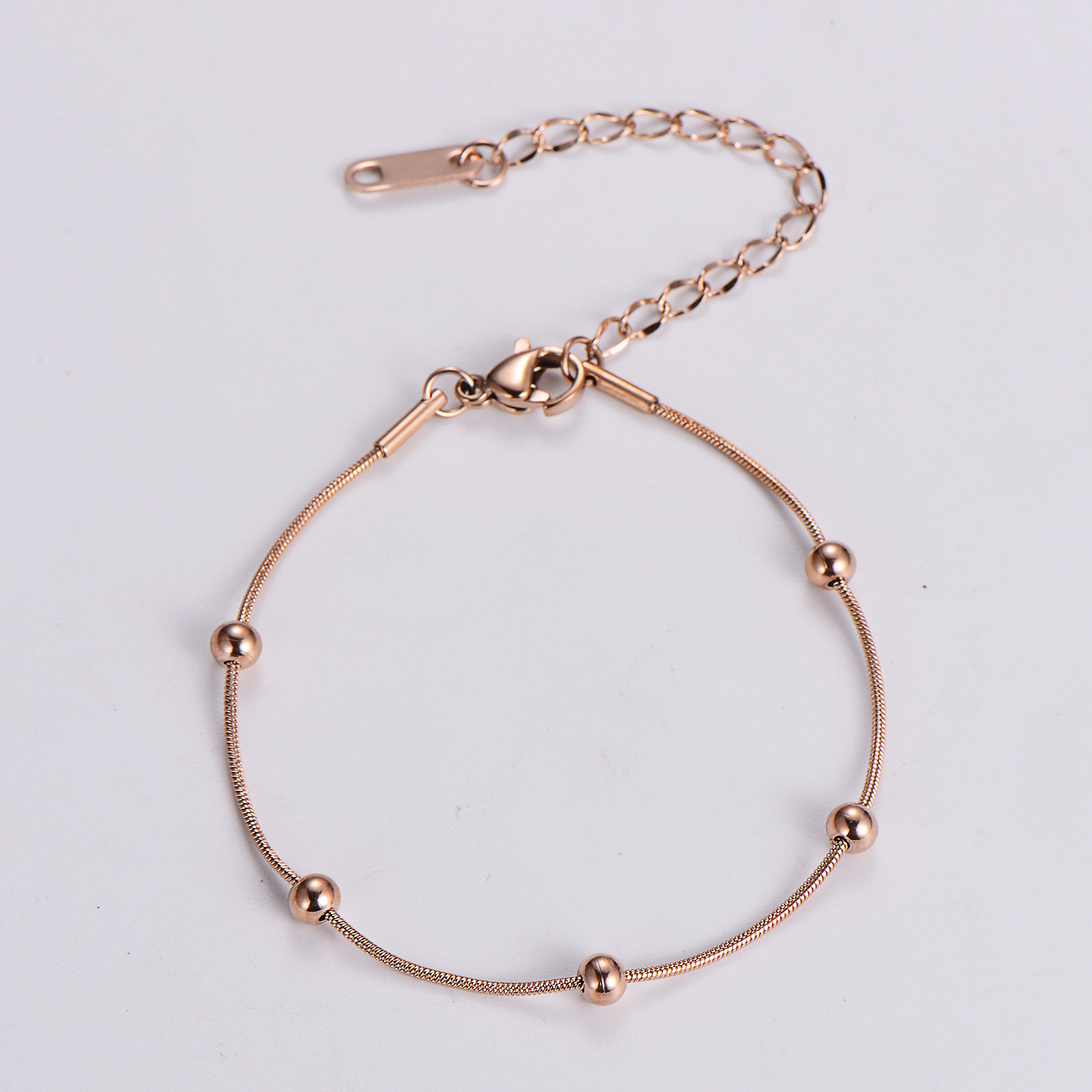 Elegant Luxurious Ball Stainless Steel 18K Gold Plated Rose Gold Plated Bracelets In Bulk display picture 3