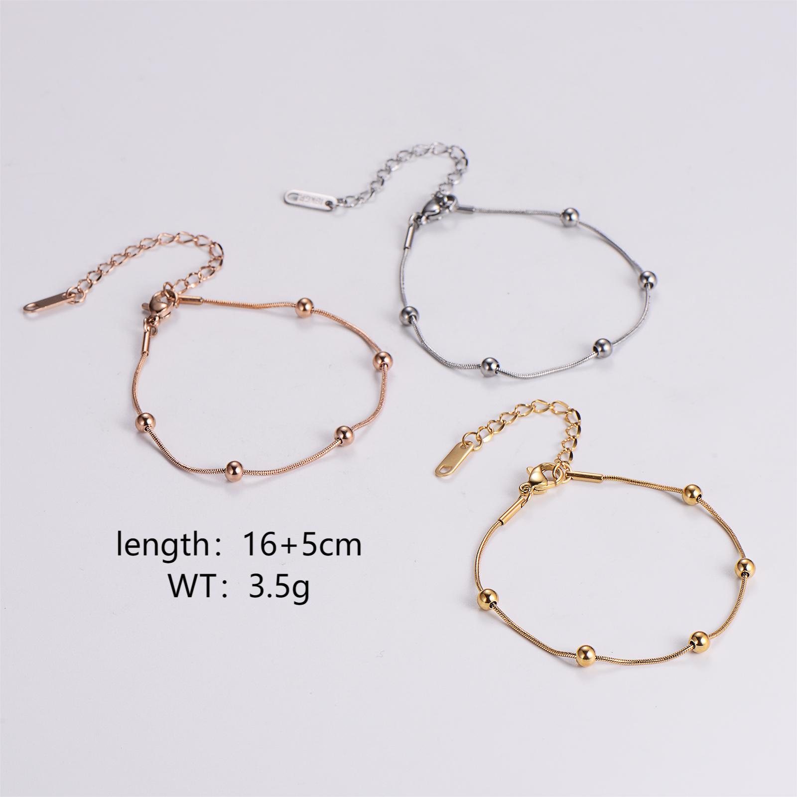 Elegant Luxurious Ball Stainless Steel 18K Gold Plated Rose Gold Plated Bracelets In Bulk display picture 4