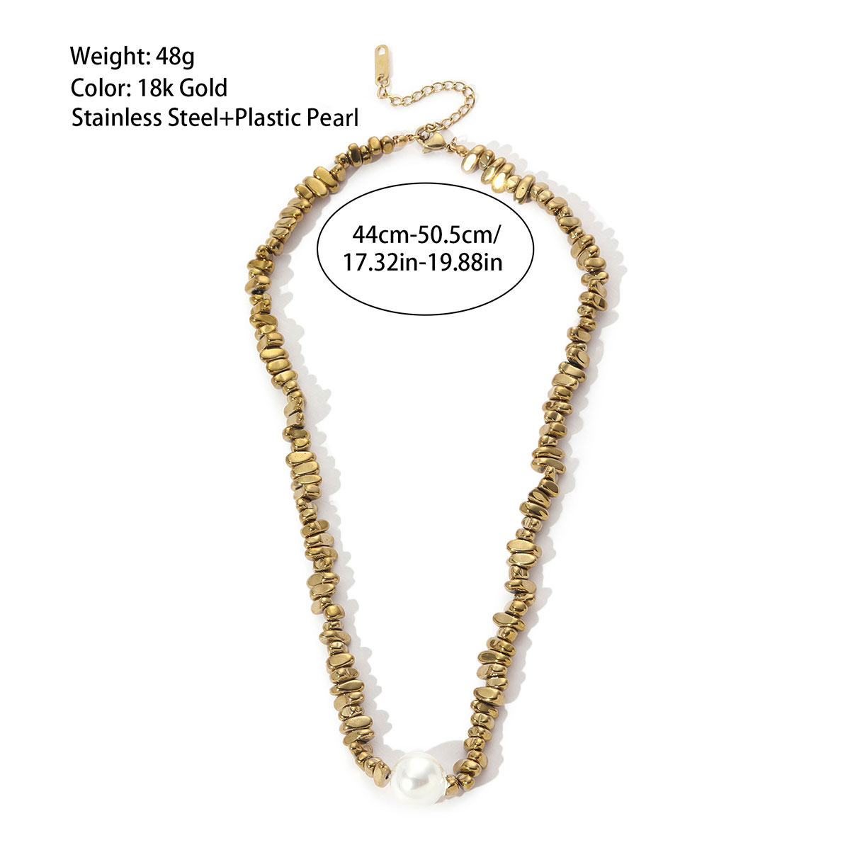 Wholesale Jewelry Simple Style Pearl 201 Stainless Steel Plastic Pearl Irregular Beaded Plating Pendant Necklace display picture 2