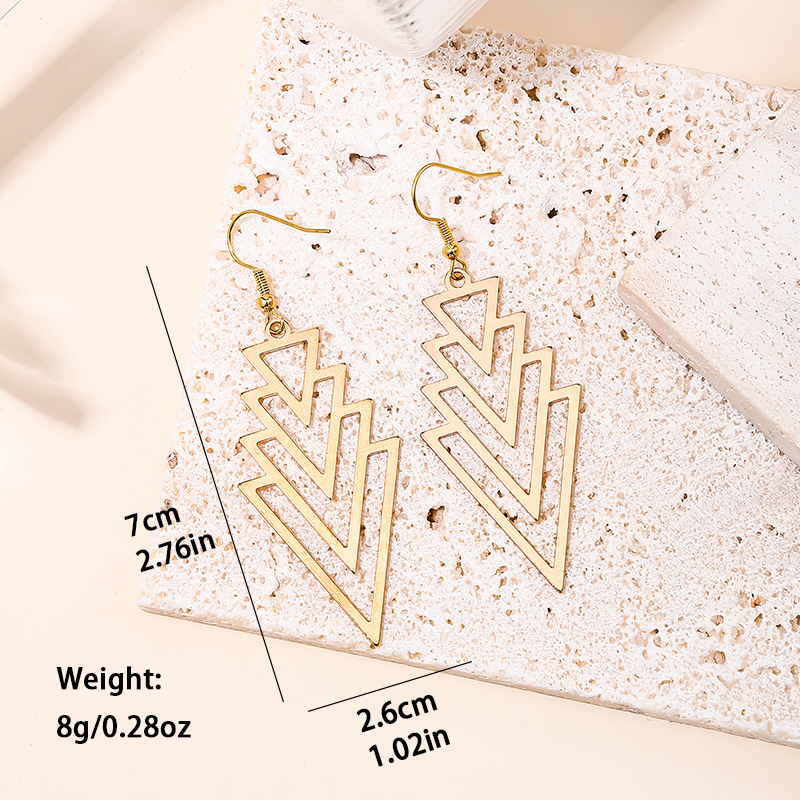 1 Pair Simple Style Classic Style Triangle Plating Iron Drop Earrings display picture 3