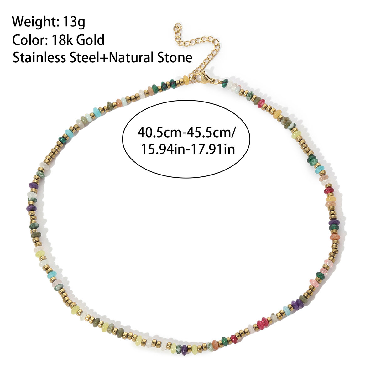 Wholesale Jewelry Ethnic Style Colorful Titanium Steel Natural Stone Plating Beaded Choker display picture 4