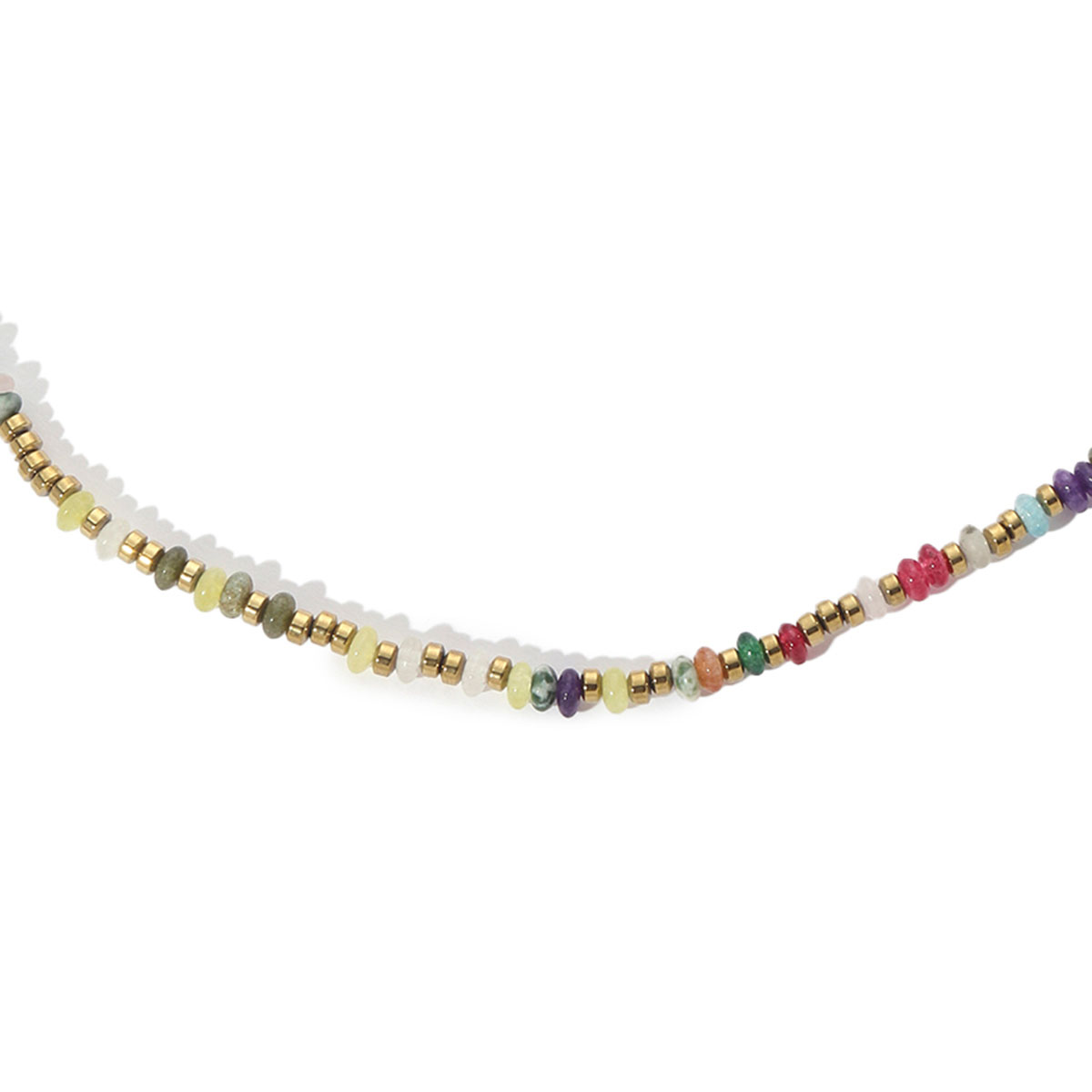 Wholesale Jewelry Ethnic Style Colorful Titanium Steel Natural Stone Plating Beaded Choker display picture 6