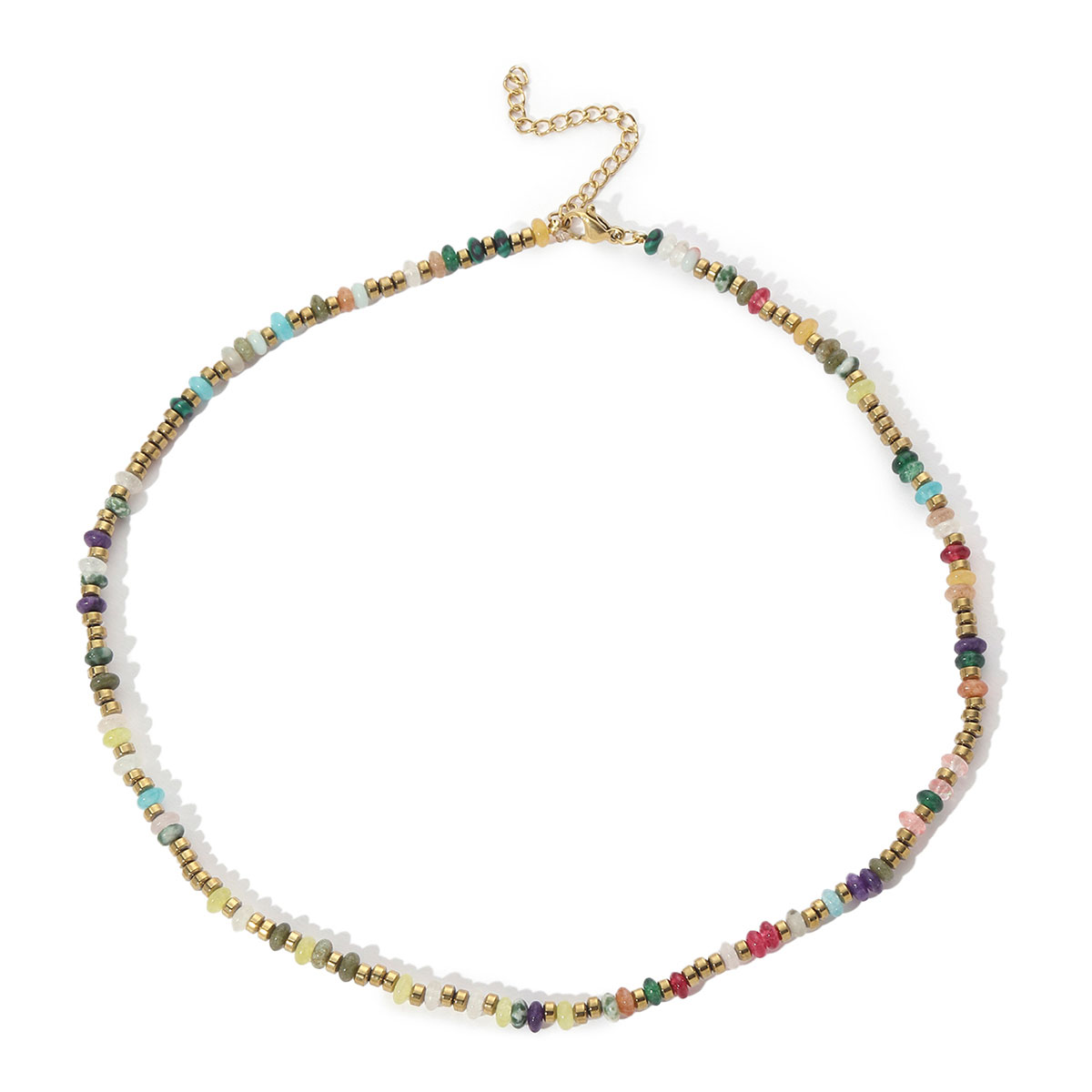 Wholesale Jewelry Ethnic Style Colorful Titanium Steel Natural Stone Plating Beaded Choker display picture 5