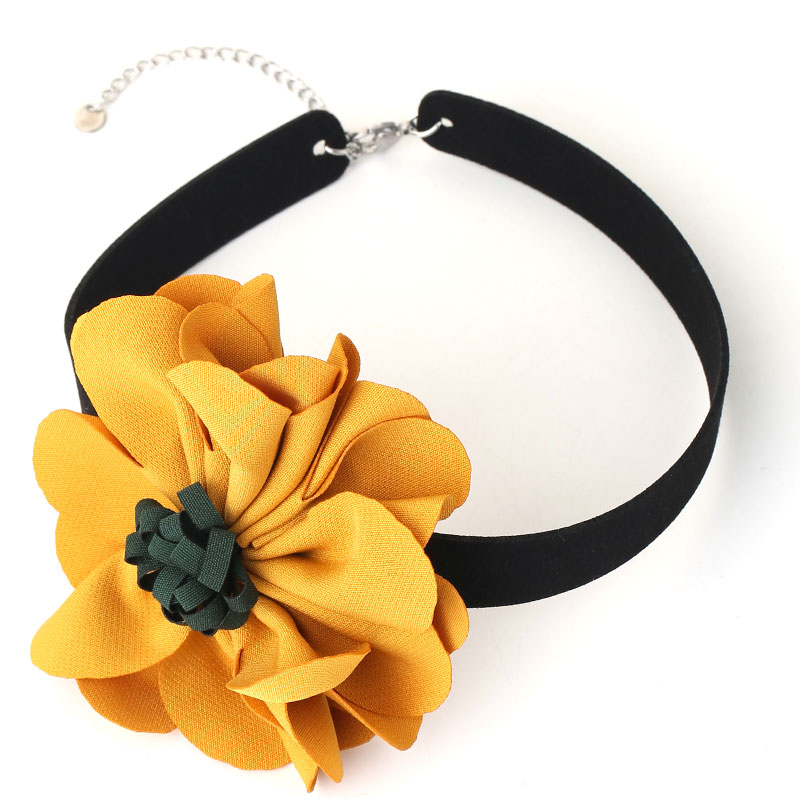 Romantic Sweet Flower Stainless Steel Cloth Velvet Handmade Women's Choker display picture 4