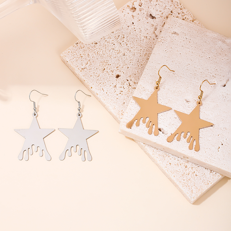 1 Pair Vacation Simple Style Classic Style Star Iron Drop Earrings display picture 1