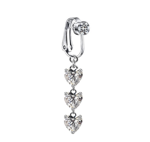 1 Piece Belly Rings Sexy Heart Shape Butterfly Planet 316 Stainless Steel  Alloy Plating Inlay Acrylic Rhinestones Glass White Gold Plated Gold Plated display picture 6