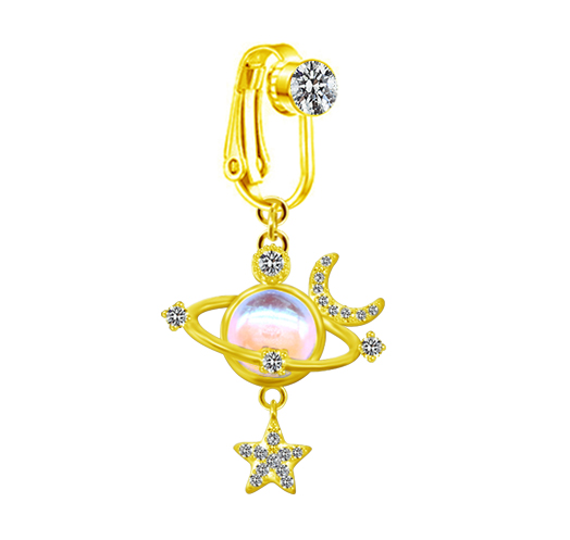 1 Piece Belly Rings Sexy Heart Shape Butterfly Planet 316 Stainless Steel  Alloy Plating Inlay Acrylic Rhinestones Glass White Gold Plated Gold Plated display picture 9