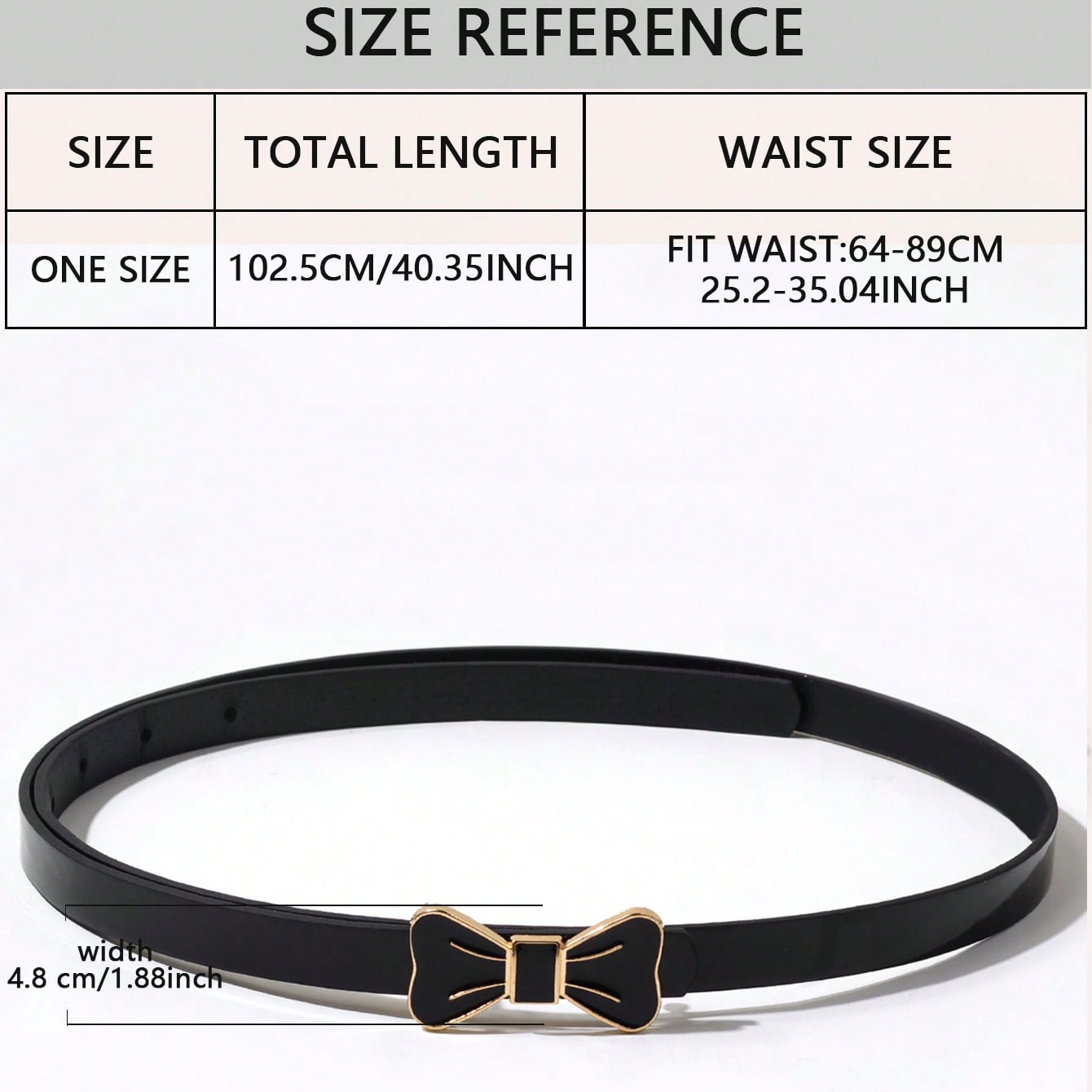 Cute Simple Style Bow Knot Pu Leather Synthetic Resin Buckle Women's Leather Belts display picture 5