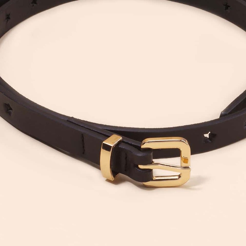 Princess Simple Style Star Pu Leather Synthetic Resin Buckle Women's Leather Belts display picture 1