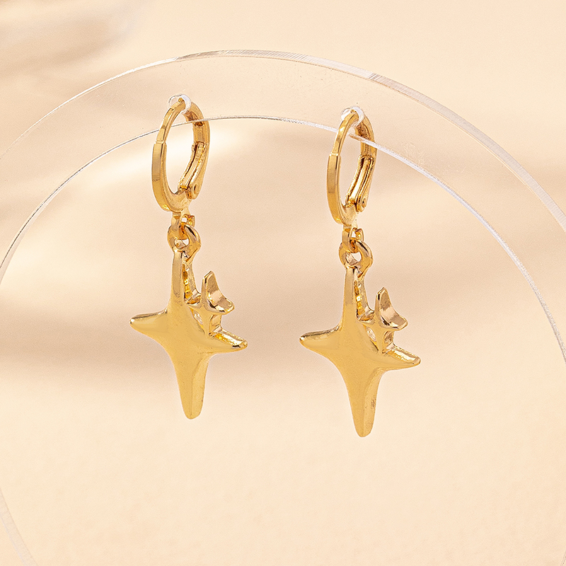1 Pair Elegant Simple Style Star Alloy Copper Zinc Drop Earrings display picture 1