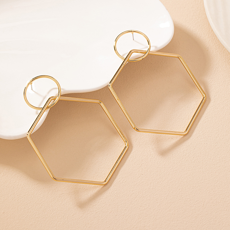 1 Pair Elegant Simple Style Rhombus Iron Drop Earrings display picture 2