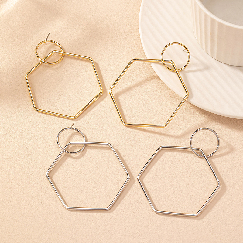 1 Pair Elegant Simple Style Rhombus Iron Drop Earrings display picture 5