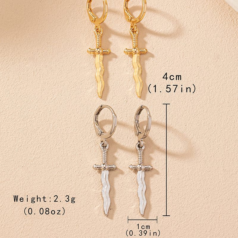 1 Pair Simple Style Cross Alloy Zinc Drop Earrings display picture 3