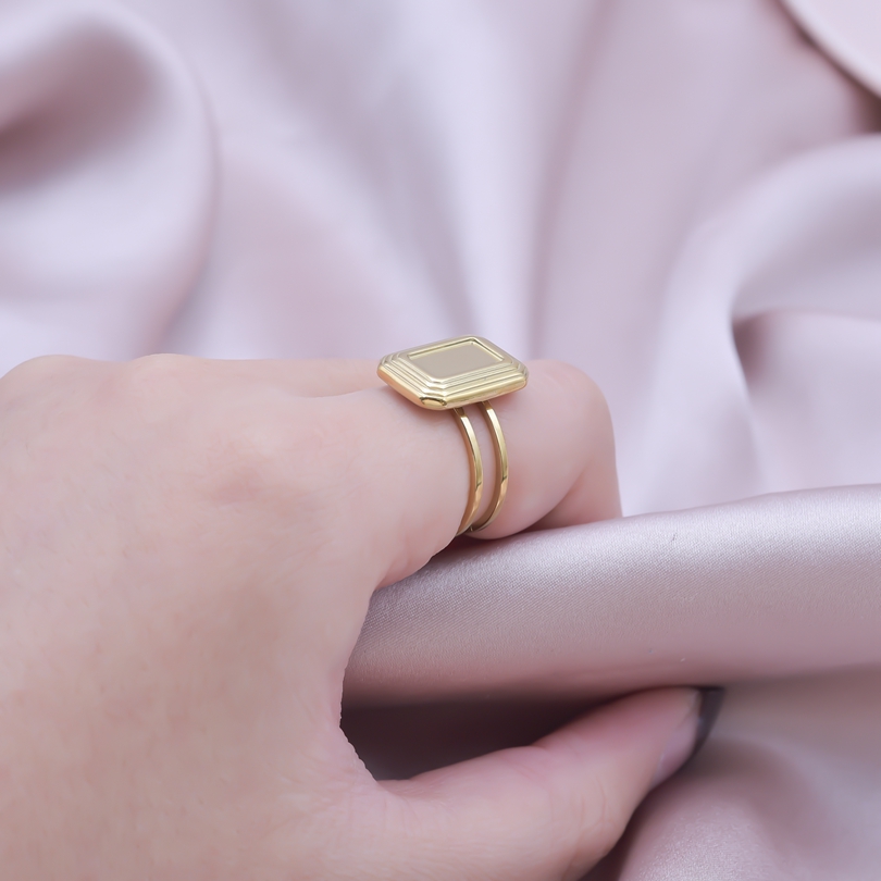 Simple Style Geometric Stainless Steel Irregular 18k Gold Plated Open Rings display picture 16