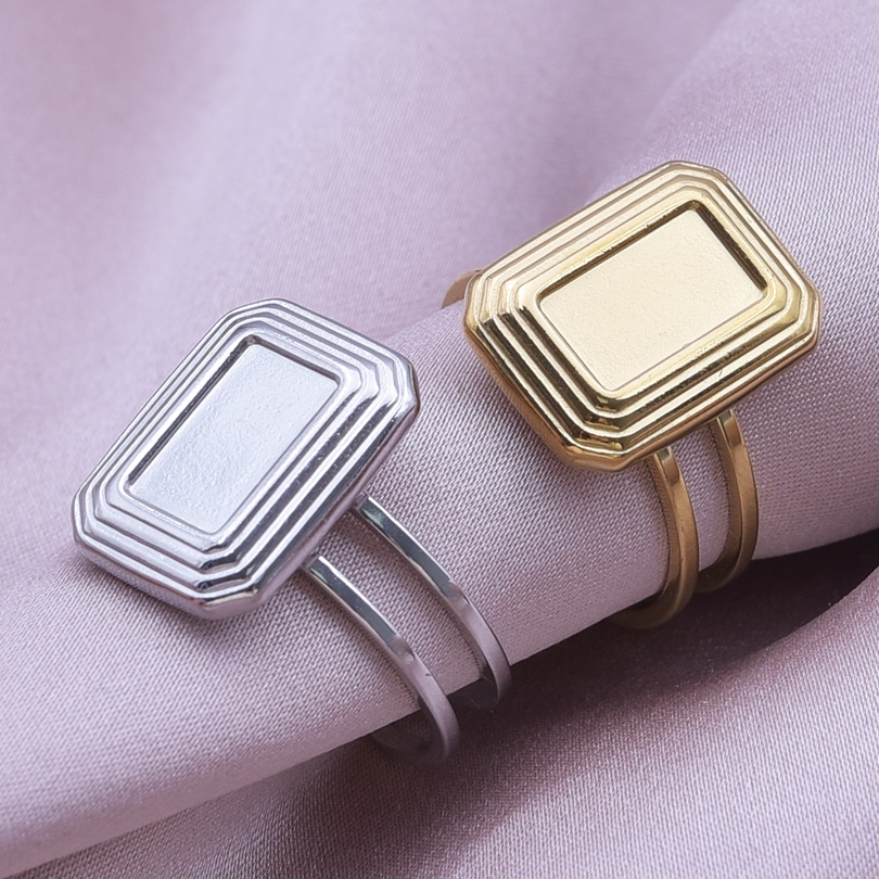 Simple Style Geometric Stainless Steel Irregular 18k Gold Plated Open Rings display picture 17