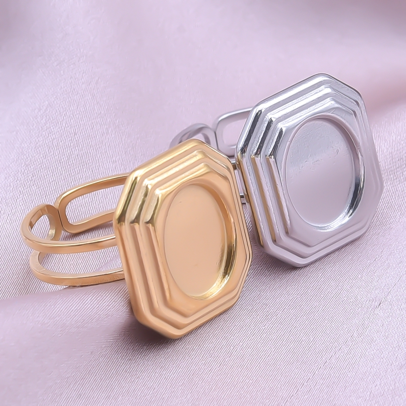 Simple Style Geometric Stainless Steel Irregular 18k Gold Plated Open Rings display picture 43
