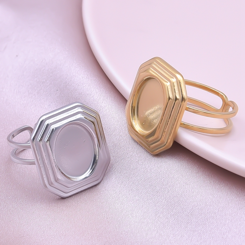 Simple Style Geometric Stainless Steel Irregular 18k Gold Plated Open Rings display picture 23