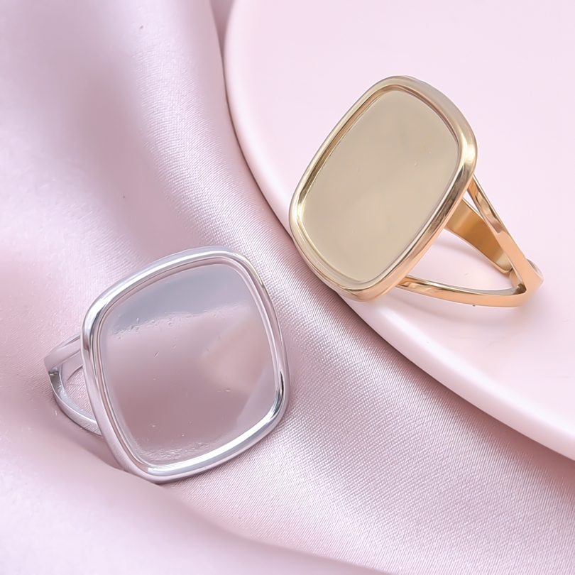 Simple Style Geometric Stainless Steel Irregular 18k Gold Plated Open Rings display picture 30