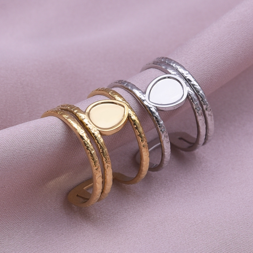 Simple Style Geometric Stainless Steel Irregular 18k Gold Plated Open Rings display picture 51