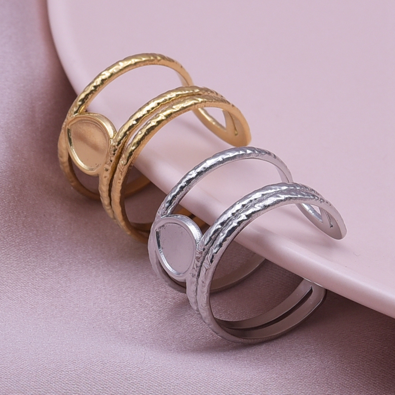 Simple Style Geometric Stainless Steel Irregular 18k Gold Plated Open Rings display picture 52