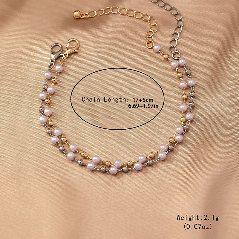 Einfacher Stil Perle Legierung Zink Frau Armbänder display picture 2