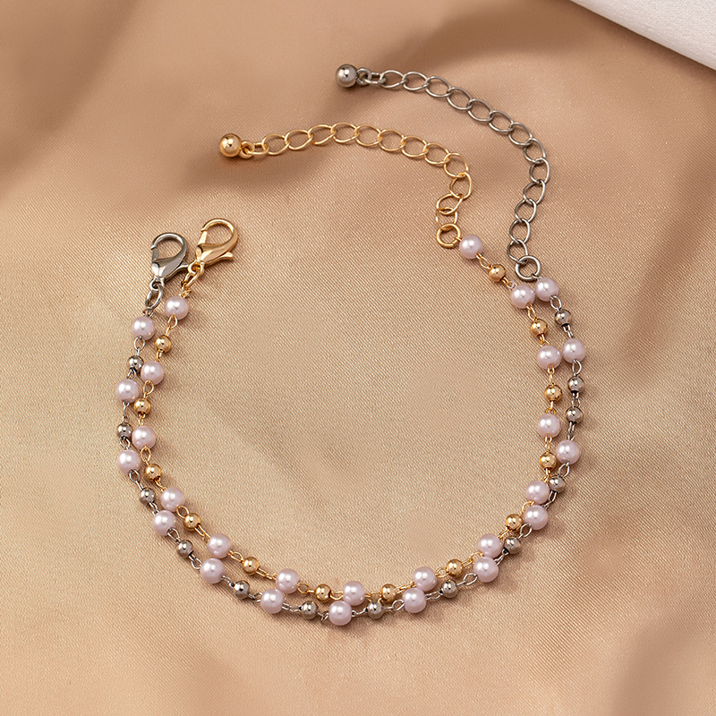Simple Style Pearl Alloy Zinc Women's Bracelets display picture 3