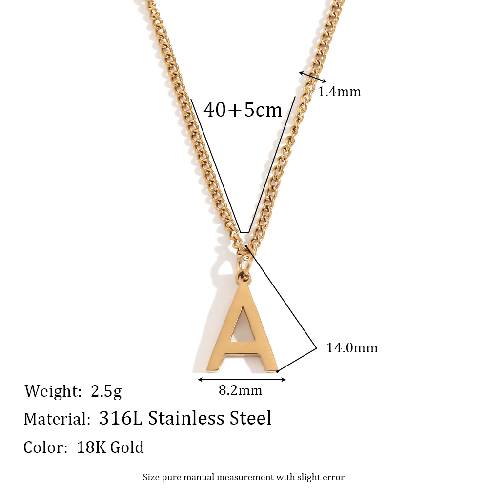 Simple Style Letter Stainless Steel Plating 18k Gold Plated Pendant Necklace display picture 2
