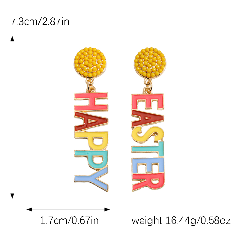 1 Pair Cute Rabbit Letter Plating Inlay Alloy Seed Bead Gold Plated Silver Plated Drop Earrings display picture 1