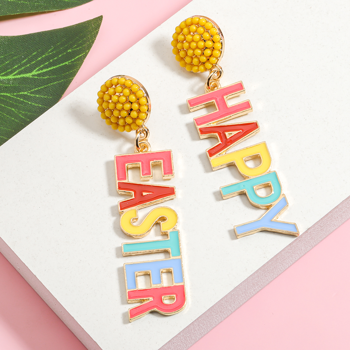 1 Pair Cute Rabbit Letter Plating Inlay Alloy Seed Bead Gold Plated Silver Plated Drop Earrings display picture 6
