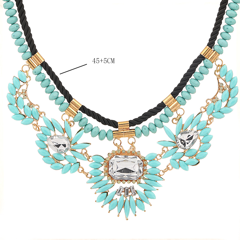 Retro Exaggerated Bohemian Geometric Arylic Alloy Women's Necklace display picture 5