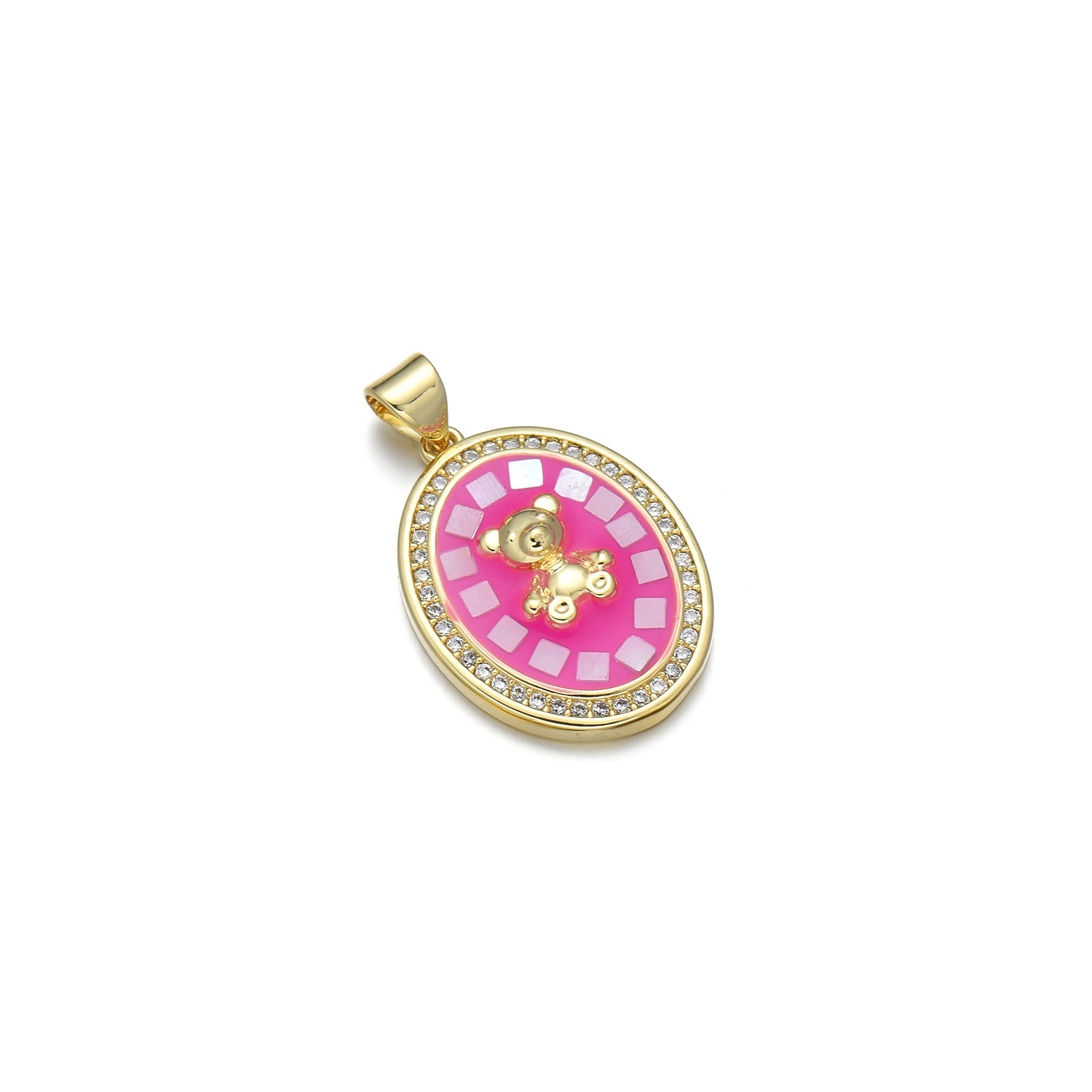 1 Pièce Style Simple Ours Le Cuivre Émail Pendentif Bijoux Accessoires display picture 6