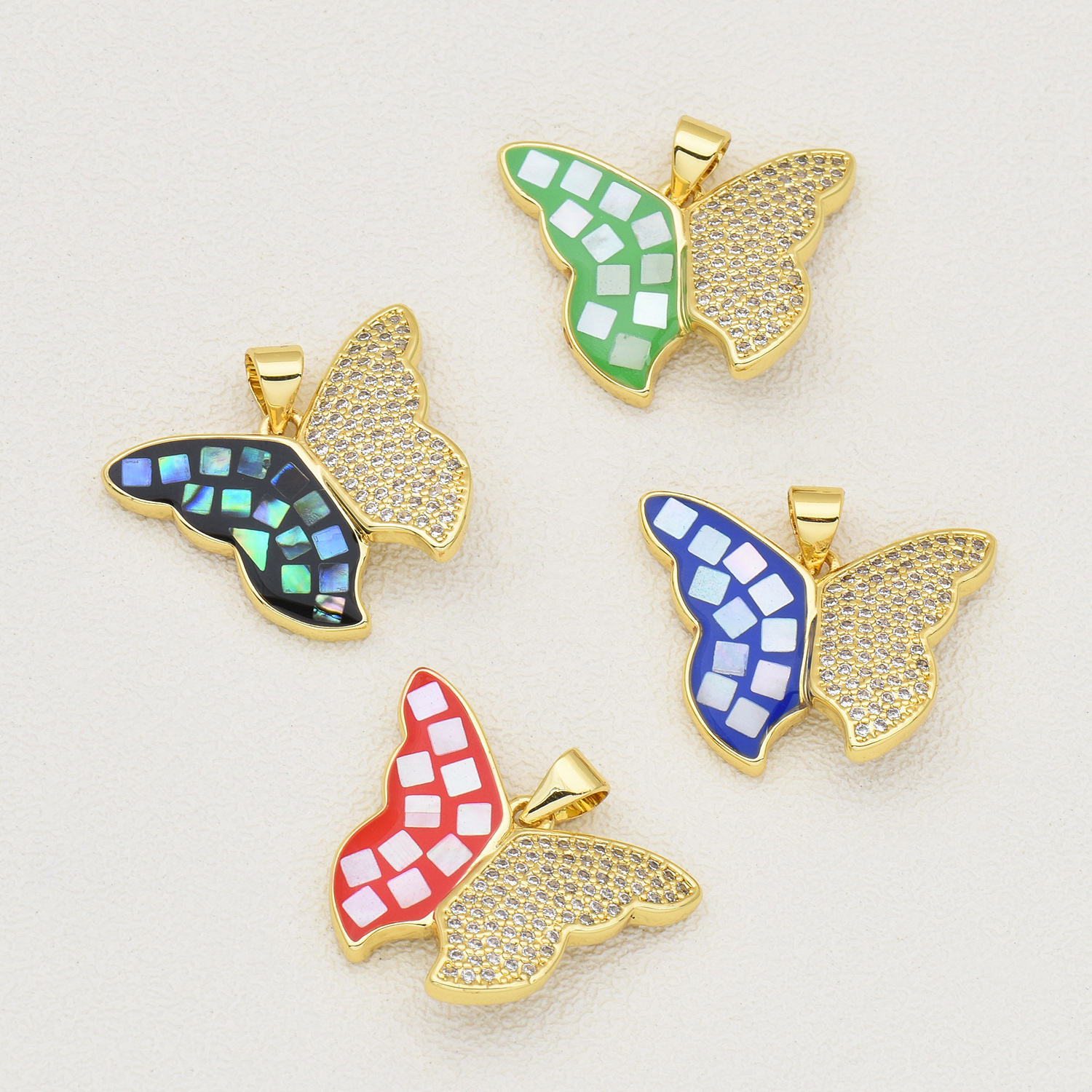 1 Piece Simple Style Butterfly Copper Enamel Pendant Jewelry Accessories display picture 2