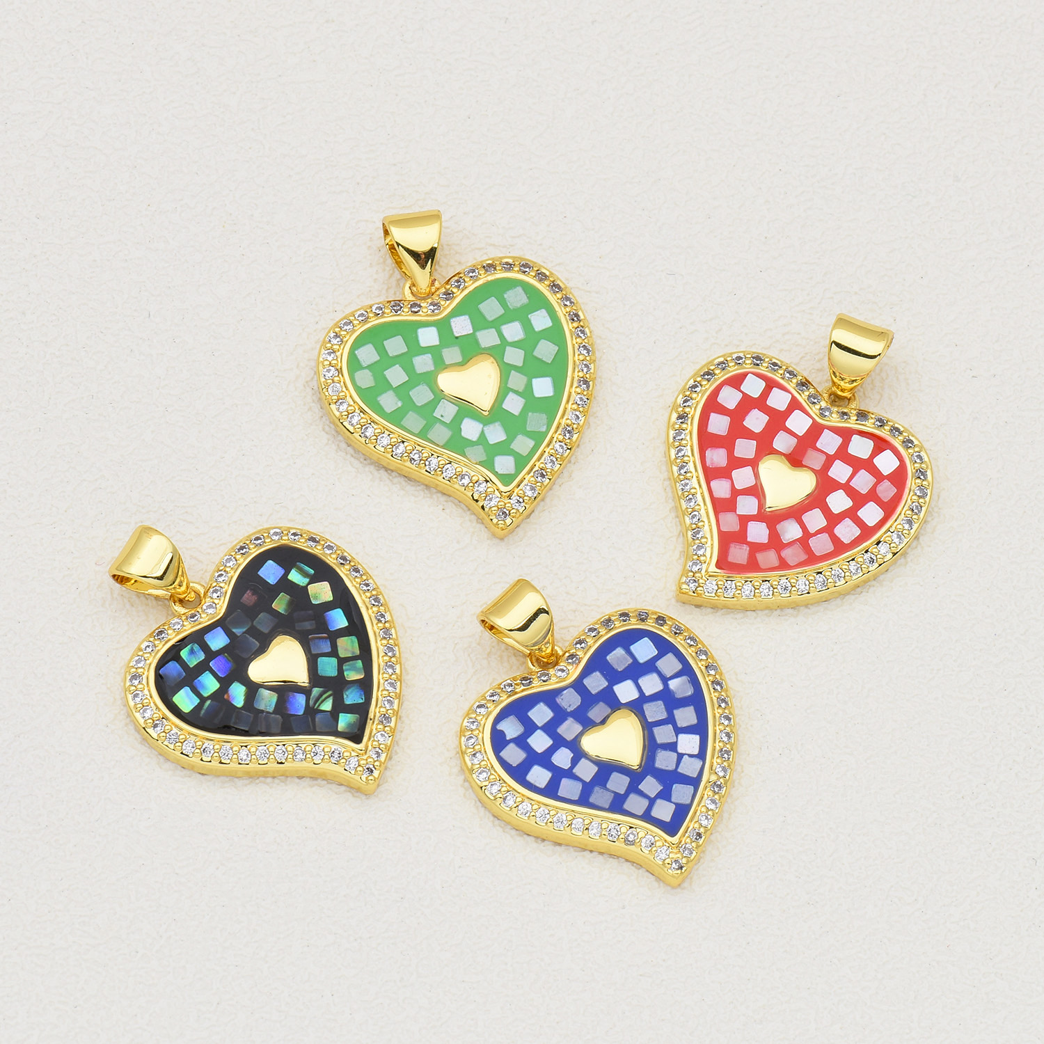 1 Piece Simple Style Heart Shape Copper Enamel Pendant Jewelry Accessories display picture 2