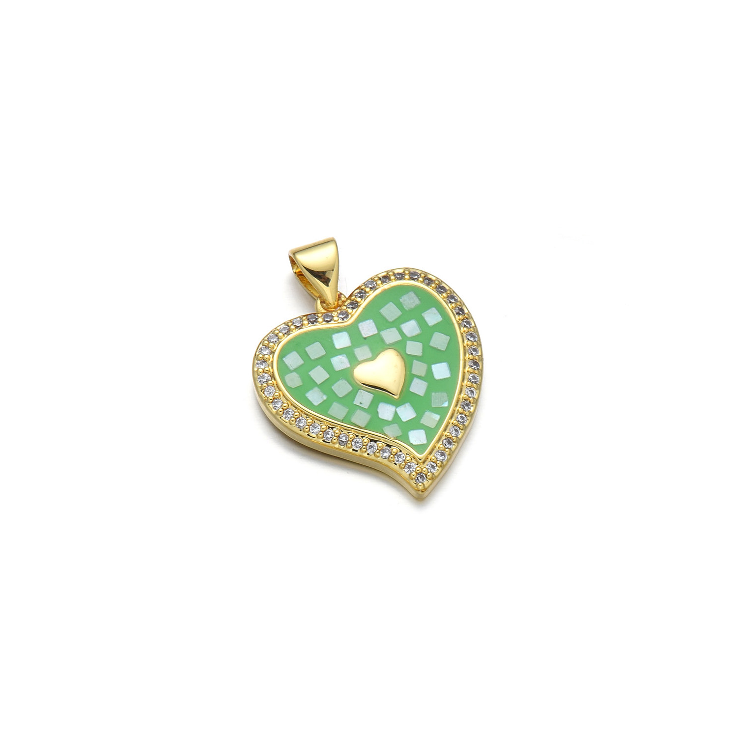 1 Piece Simple Style Heart Shape Copper Enamel Pendant Jewelry Accessories display picture 3