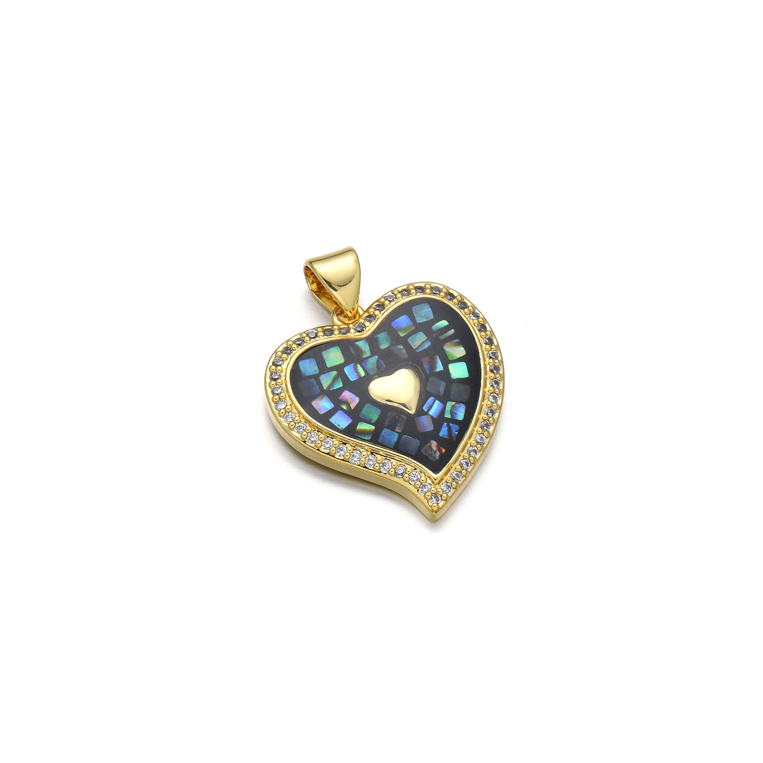 1 Piece Simple Style Heart Shape Copper Enamel Pendant Jewelry Accessories display picture 5