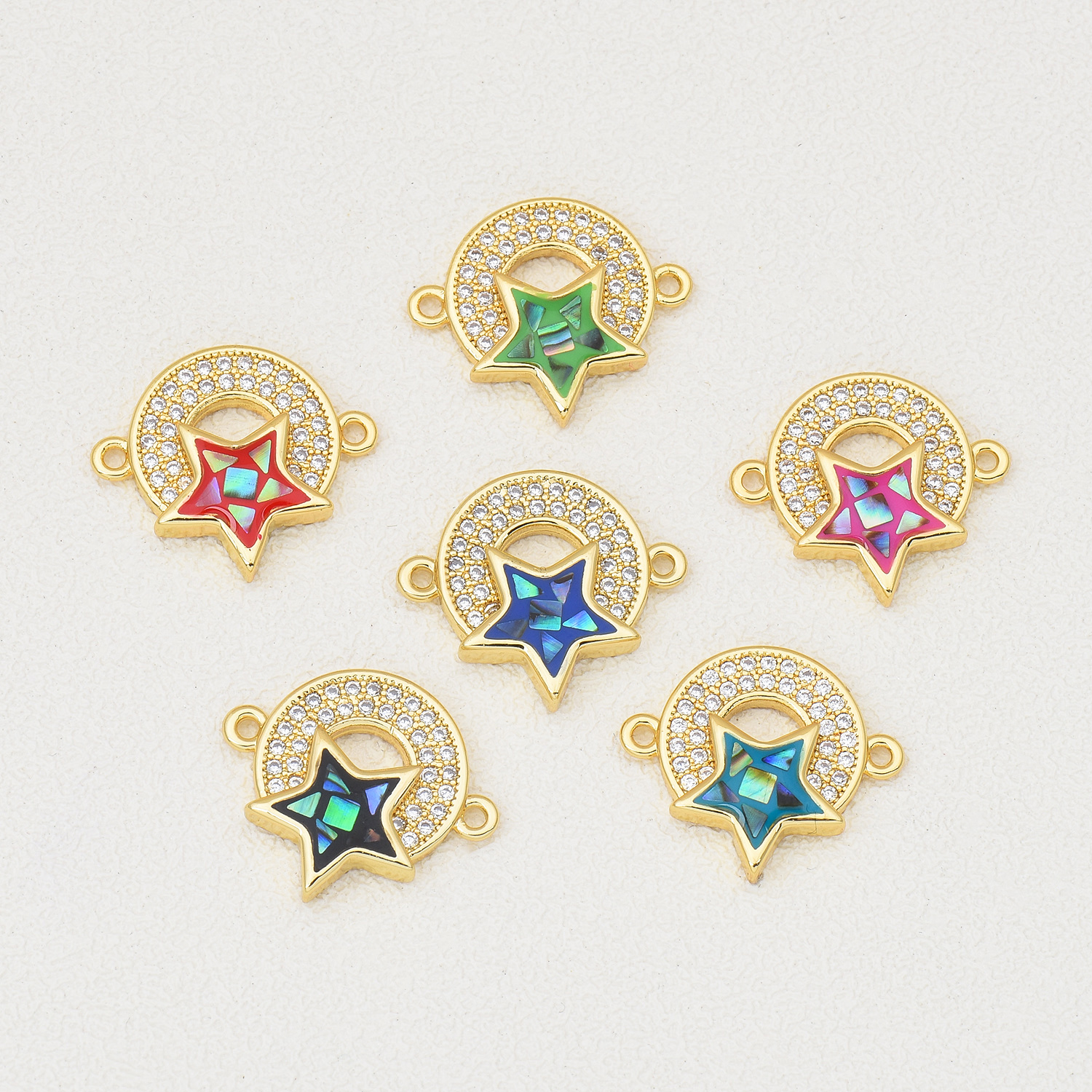 1 Piece Simple Style Star Copper Enamel Jewelry Accessories Jewelry Accessories display picture 2