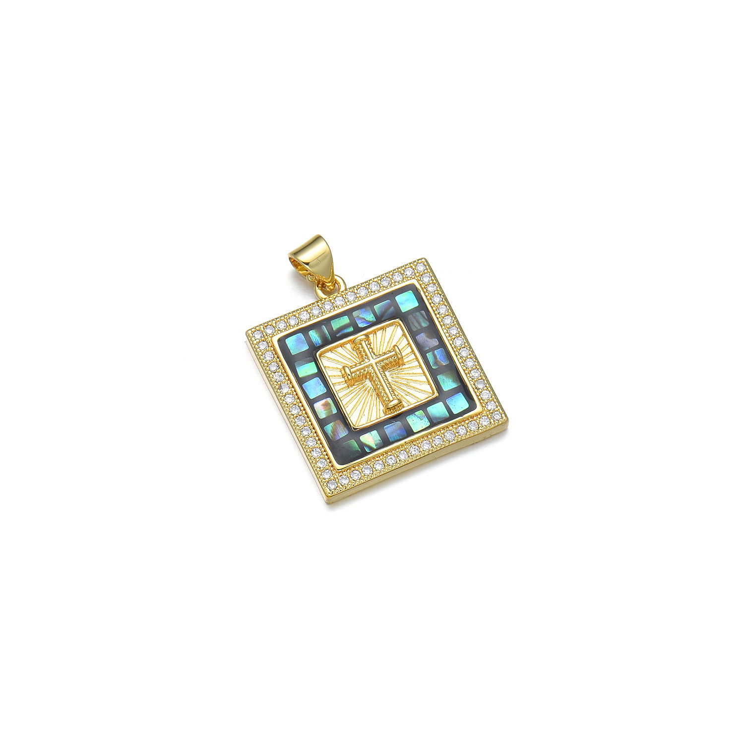 1 Piece Simple Style Cross Copper Enamel Pendant Jewelry Accessories display picture 6