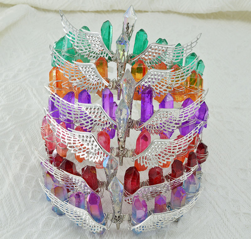 Women's Elegant Wings Alloy Gem Handmade Natural Stone Gem Crystal Crown display picture 1