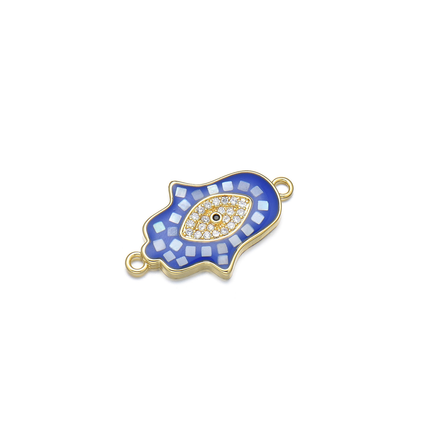 1 Stück Einfacher Stil Teufels Auge Hand Von Fatima Kupfer Emaille Perlen Schmuckzubehör display picture 7