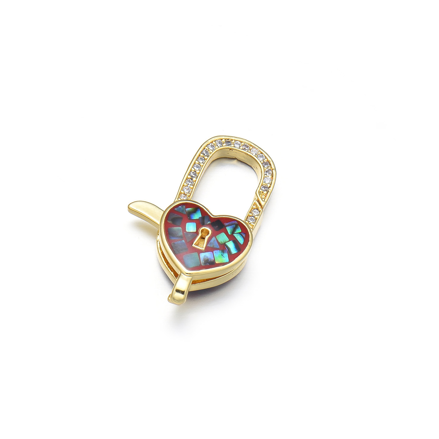 1 Piece Simple Style Infinity Heart Shape Lock Copper Enamel Plating Inlay Lobster Clasp Jewelry Accessories display picture 4