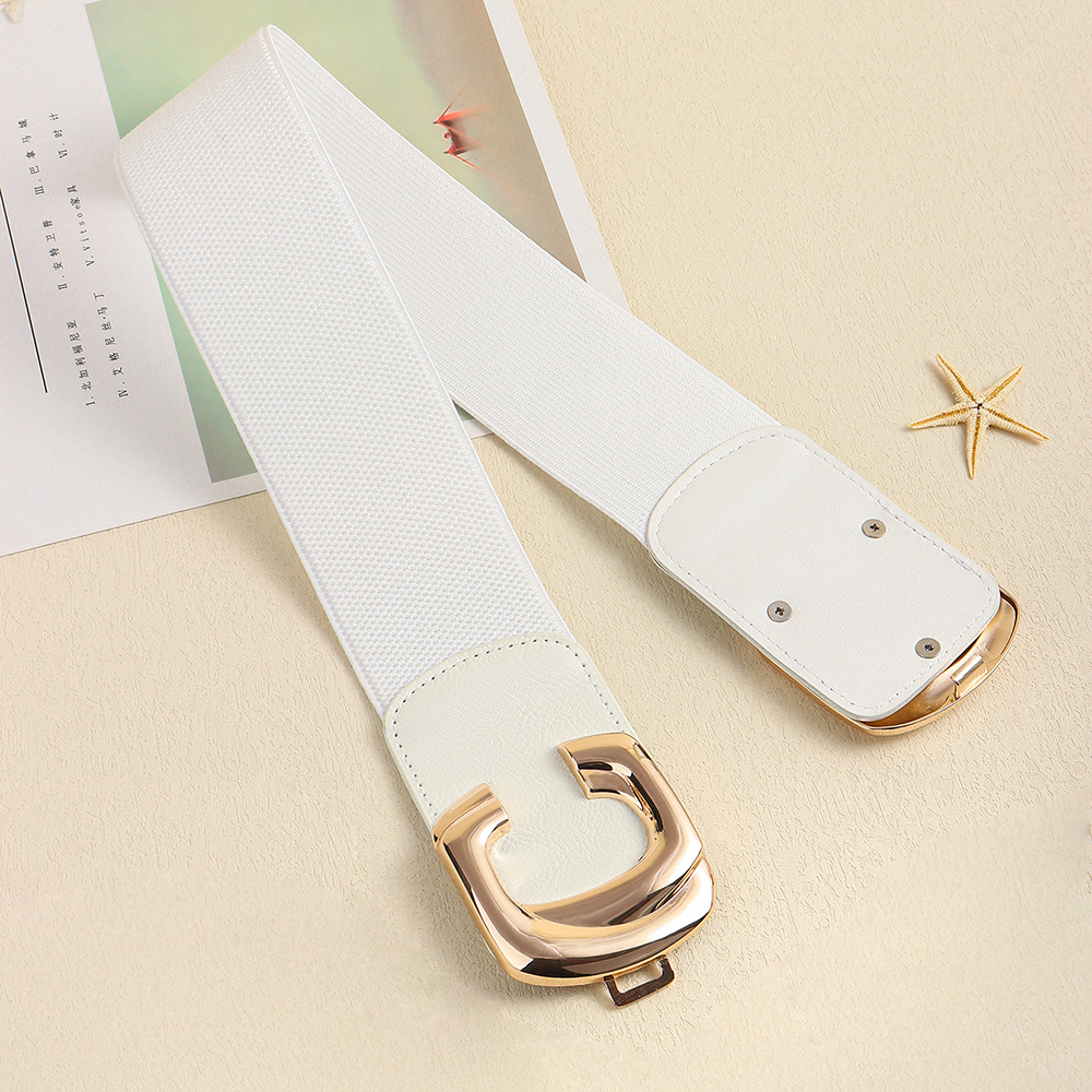 Elegant Glam Geometric Pu Leather Alloy Elastic Band Women's Woven Belts display picture 10