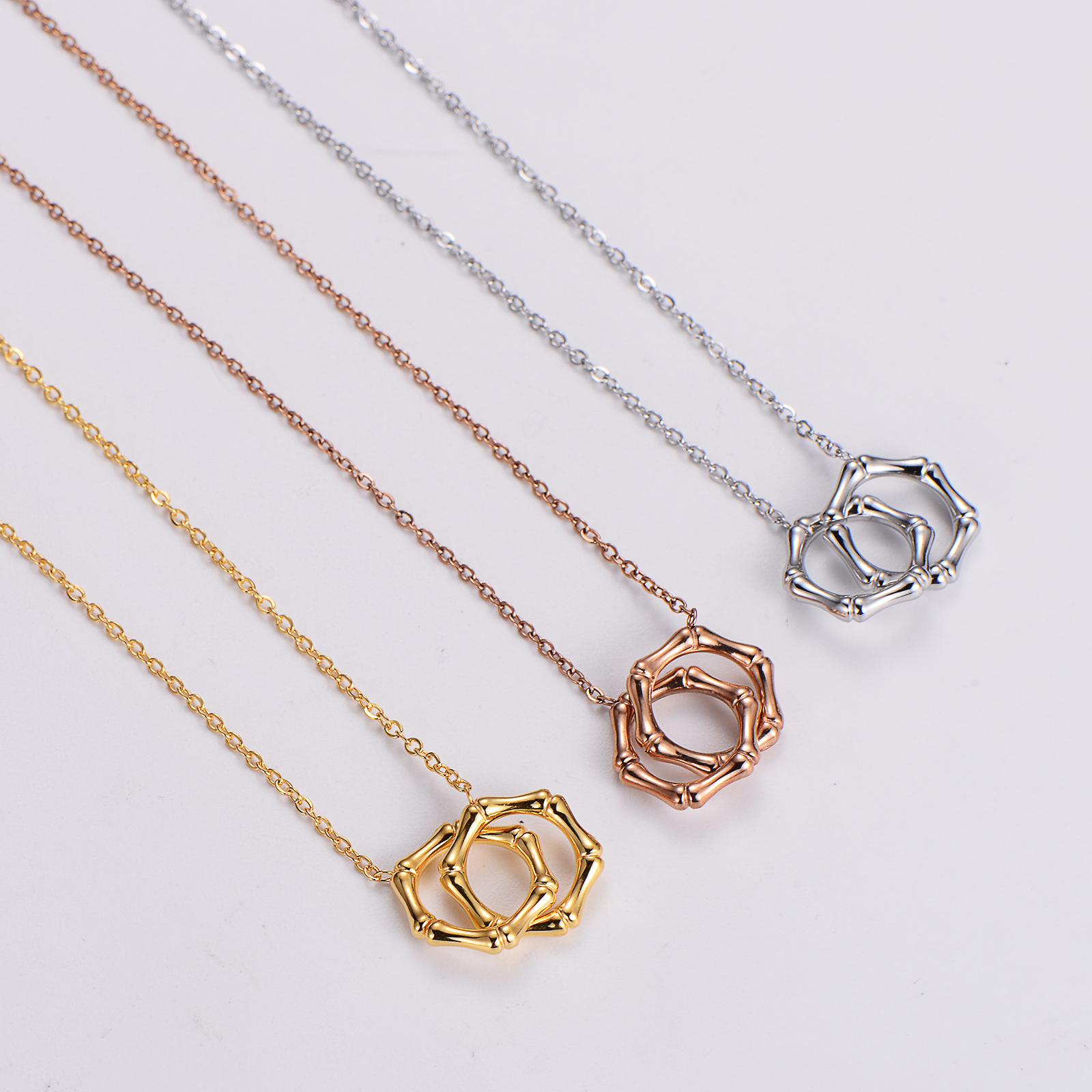 Stainless Steel 18K Gold Plated Rose Gold Plated Elegant Simple Style Plating Geometric Pendant Necklace display picture 6